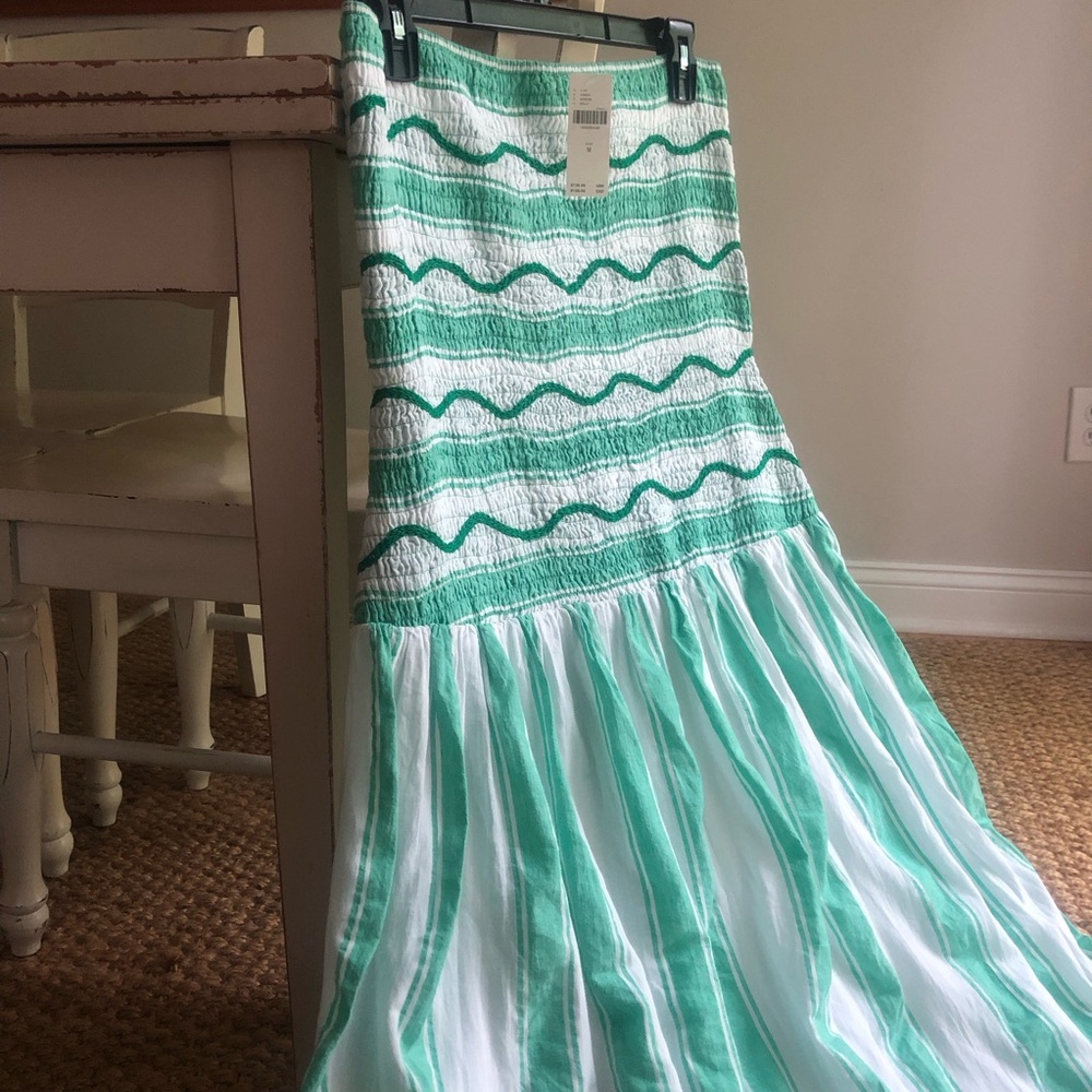 New w Tag: Celandine Strapless Smocked Drop-Waist Midi Dress. Size Medium - Picture 14 of 16
